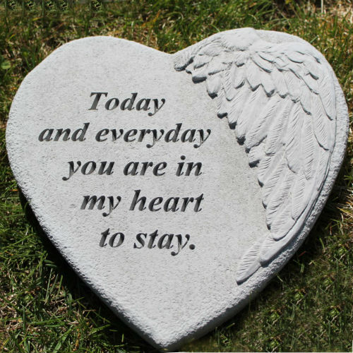 In My Heart to Stay Angel Wing Garden Stone - Click Image to Close